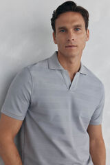 Pedro del Hierro Jacquard textured polo shirt Grey