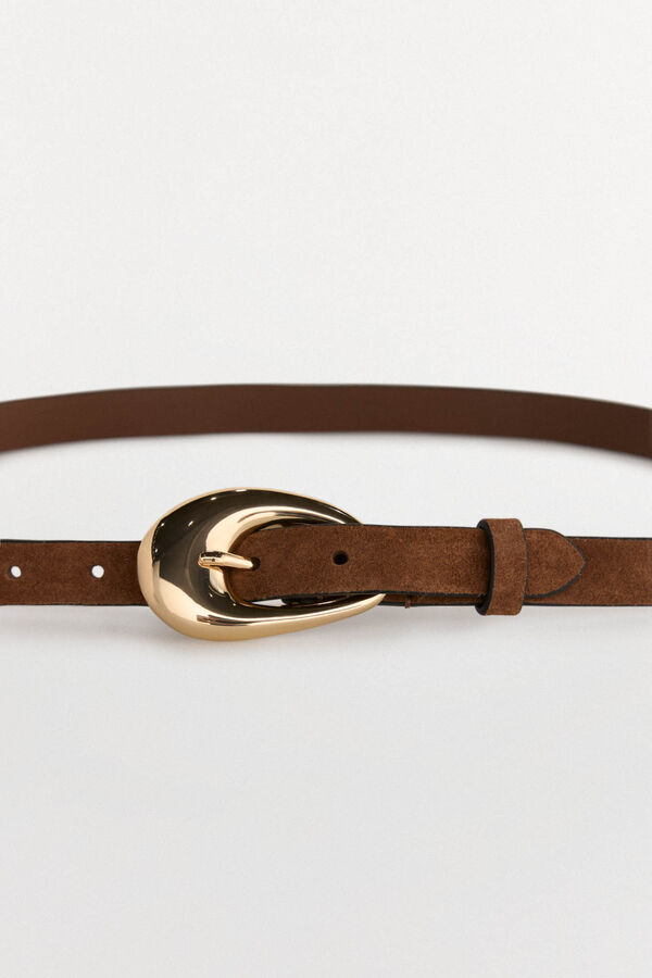 Pedro del Hierro Oval buckle belt Brown