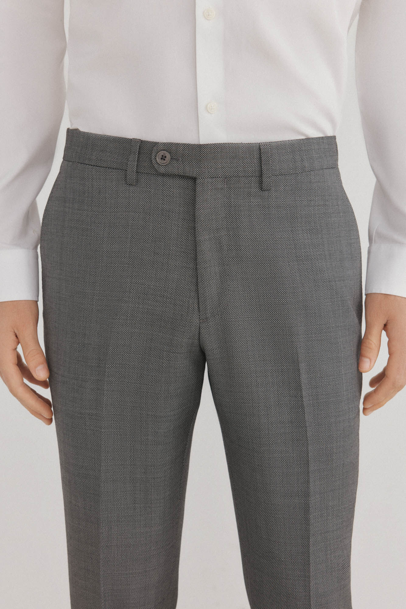 Pedro del Hierro Slim fit bi-stretch bird's eye trousers