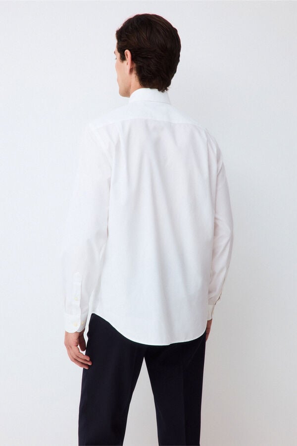 Pedro del Hierro Non-iron + anti-stain structure dress shirt White