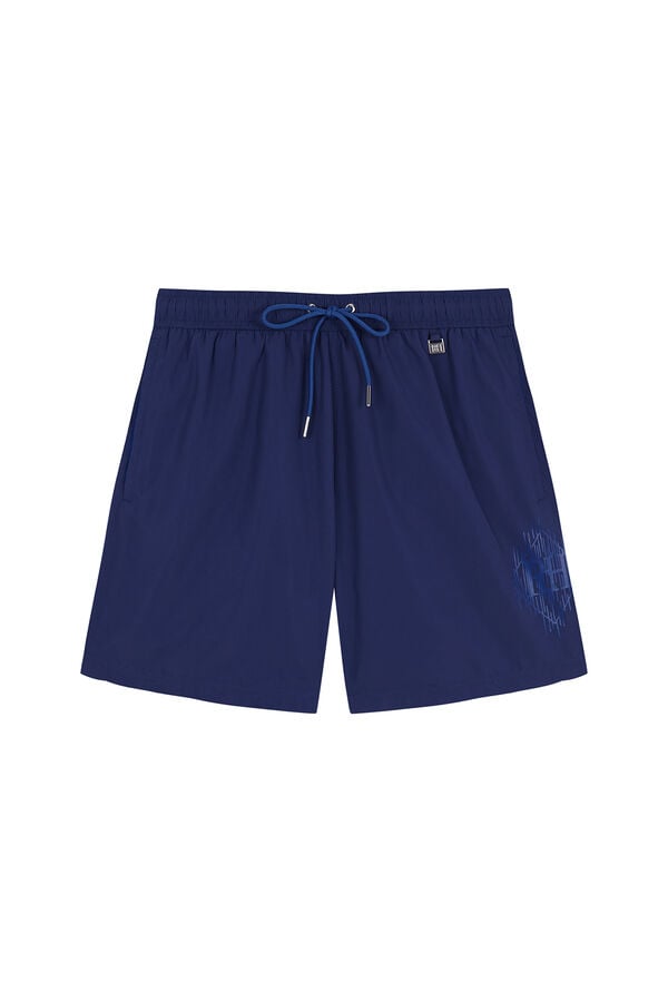 Pedro del Hierro Plain big side logo swimwear Blue