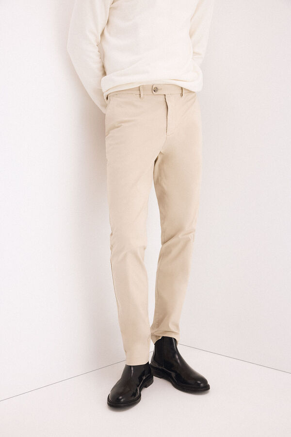 Pedro del Hierro Slim fit chinos Beige