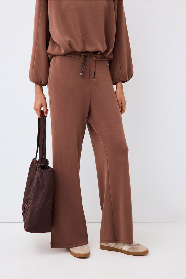 Pedro del Hierro Soft touch flare trousers Brown