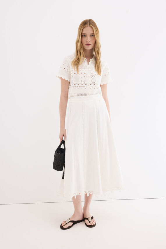 Falda midi detalle crochet