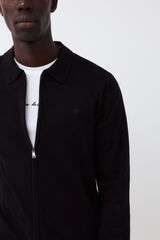 Pedro del Hierro Cotton silk cashmere zip fastening premium cardigan Black