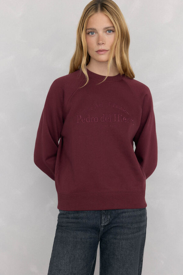 Pedro del Hierro Embroidered logo sweatshirt Burgundy