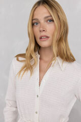 Pedro del Hierro Textured neck shirt Ecru