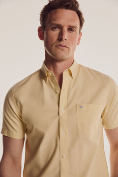 Pedro del Hierro Plain short-sleeved non-iron shirt Yellow