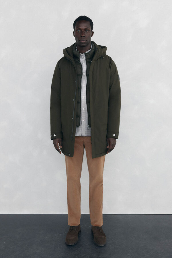 Pedro del Hierro Non-iron Oxford checked shirt Burgundy