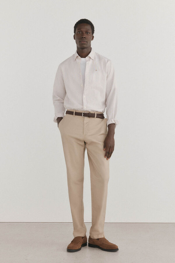 Pedro del Hierro Calça calças chino leve de borracha Beige