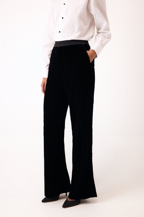 Pedro del Hierro Combined flare pants Black