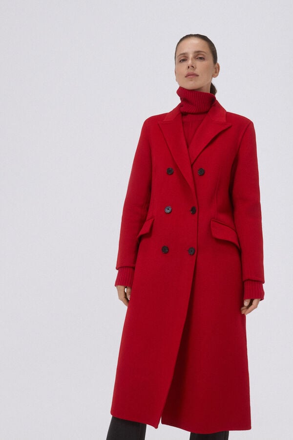 Pedro del Hierro Double-faced coat with cross-over Orange