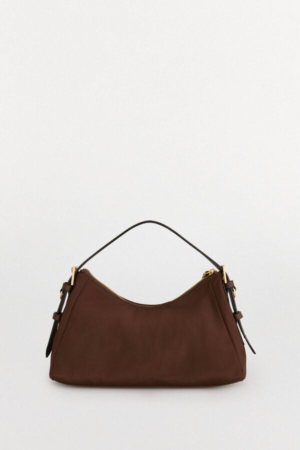 Pedro del Hierro Bolso de hombro en nylon con cremallera Marrón