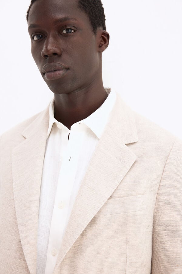 Pedro del Hierro Jersey-knit blazer Beige