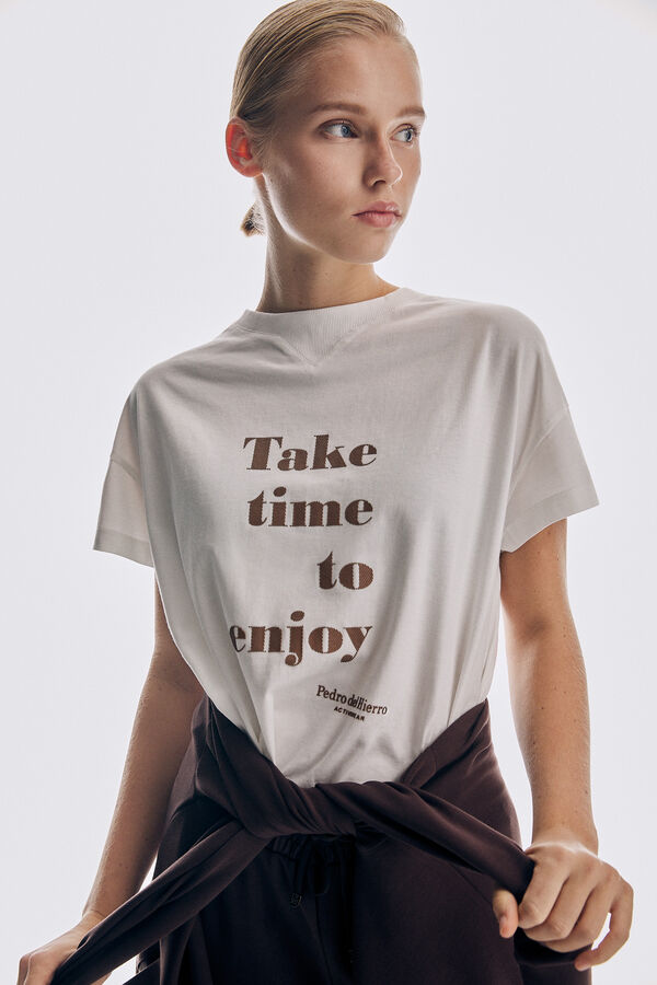 Pedro del Hierro Camiseta algod&oacute;n org&aacute;nico oversize Beige