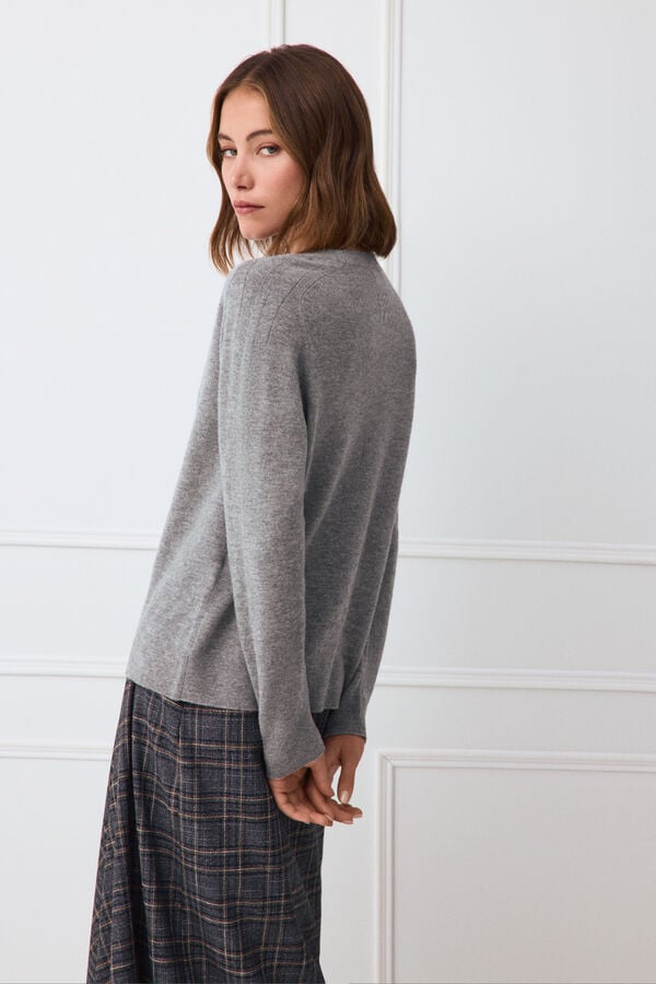 TFP by Tamara Falc&oacute; Basic openwork wool jumper Grey