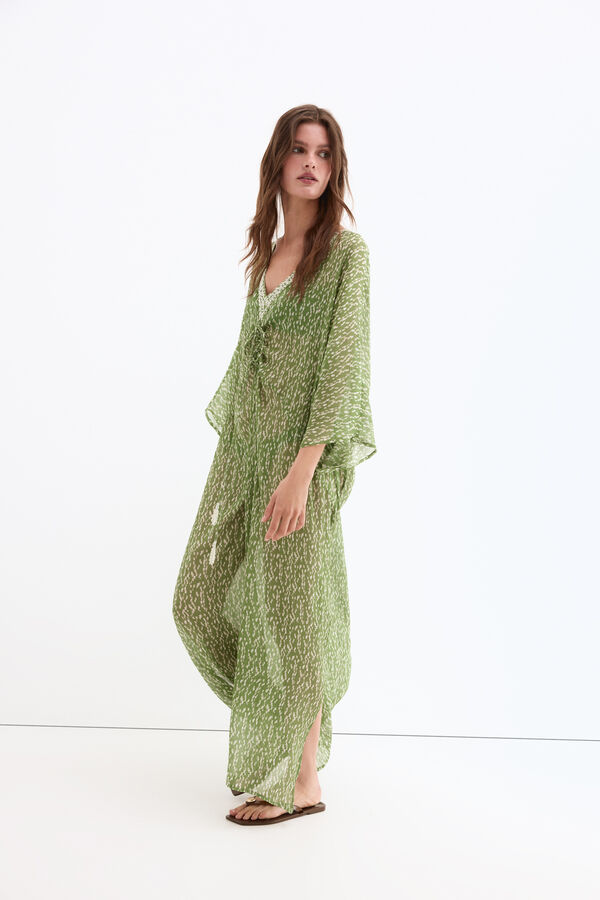 Pedro del Hierro Printed kaftan Green