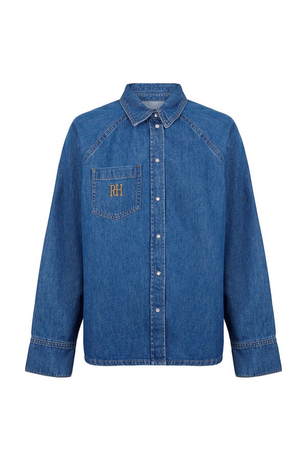 Pedro del Hierro Denim short shirt Blue