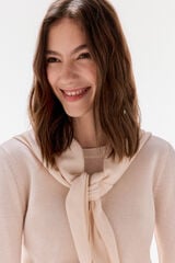 TFP by Tamara Falcó Jersey con fular 100% lana Crudo