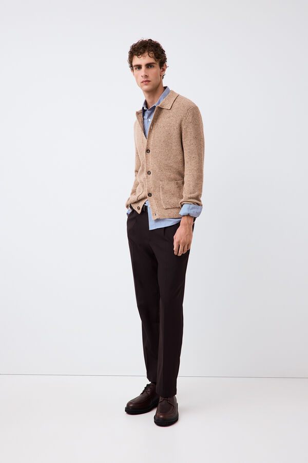 Pedro del Hierro Italian premium yarn knit cardigan Brown