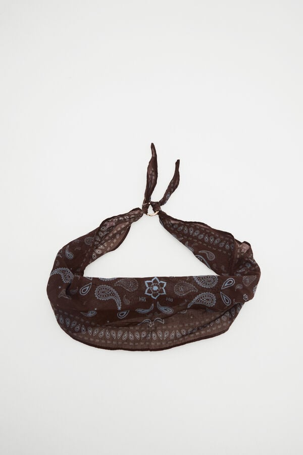 Pedro del Hierro Paisley print scarf Brown