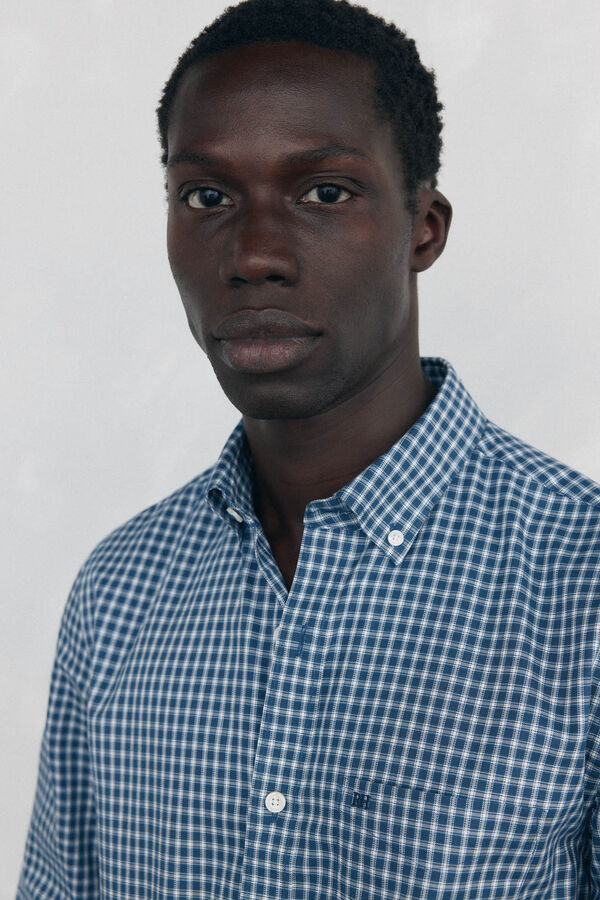 Pedro del Hierro Camisa non iron oxford cuadros Azul