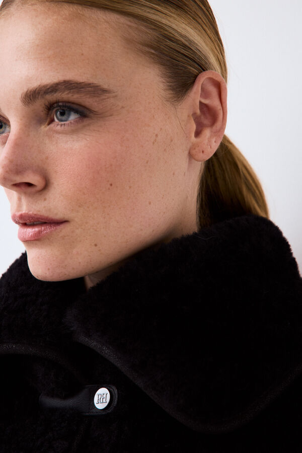 Pedro del Hierro Short faux fur coat Black