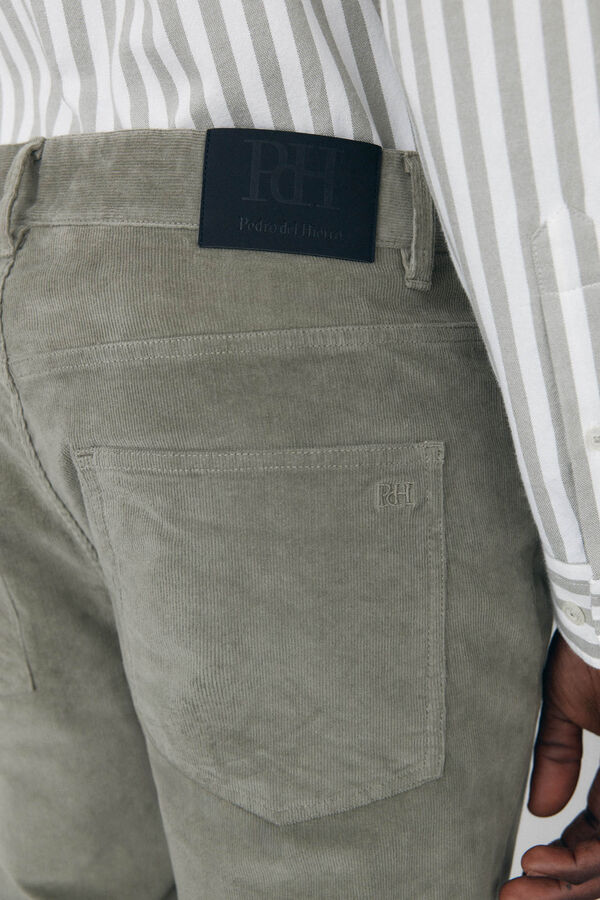 Pedro del Hierro Pantalón 5 bolsillos pana slim fit Verde