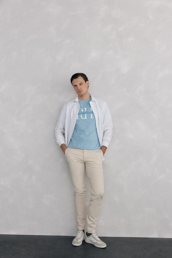 Pedro del Hierro Large logo T-shirt Blue