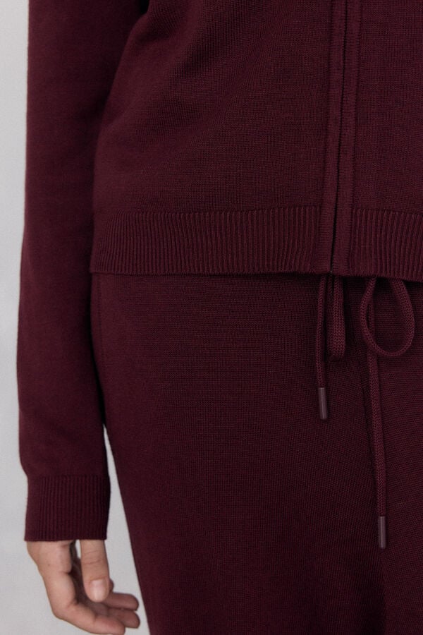 Pedro del Hierro Activewear jersey-knit hood Burgundy