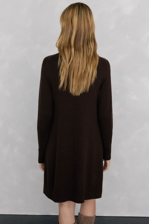 Pedro del Hierro jersey-knit dress with central seam in wool Brown