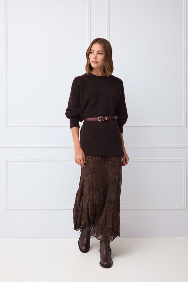 TFP by Tamara Falc&oacute; Oversize crew neck jumper Brown
