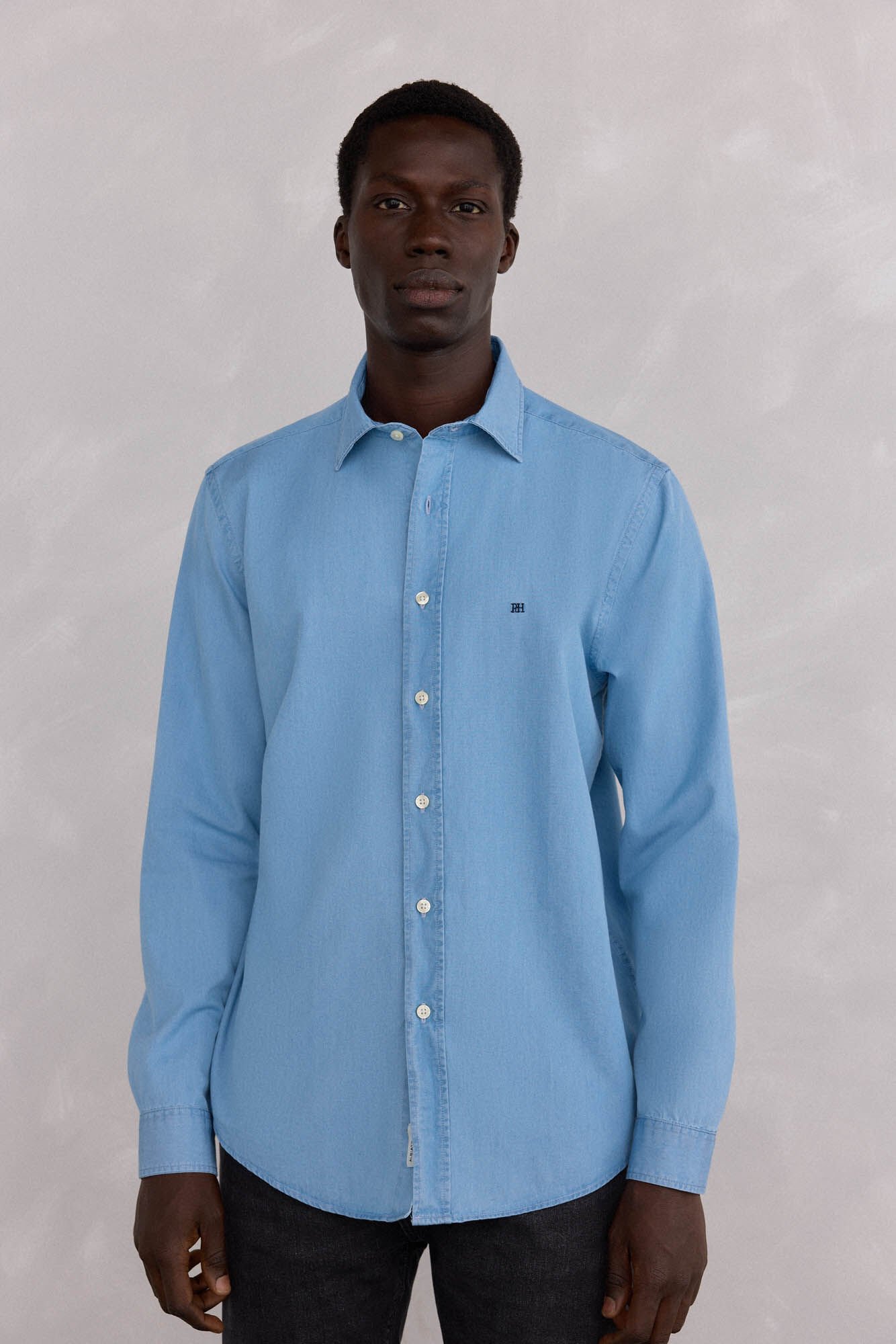 Pedro del Hierro Camisa denim tejido italiano