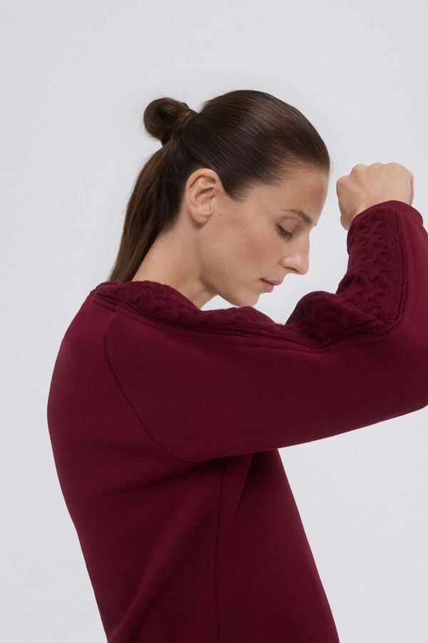 Pedro del Hierro Plain sweatshirt with braid Purple