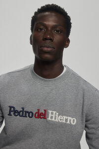 Pedro del Hierro Sweatshirt logo bordado em contraste Cizento