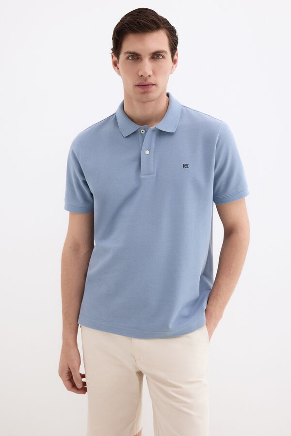 Pedro del Hierro Basic piqu&eacute; polo shirt Blue