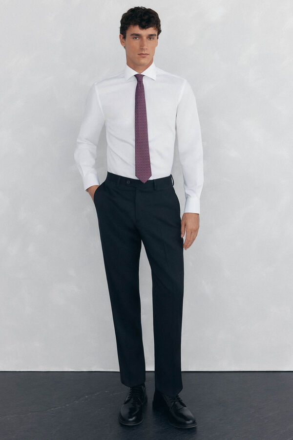 Pedro del Hierro Plain non iron + stain resistant dress shirt White
