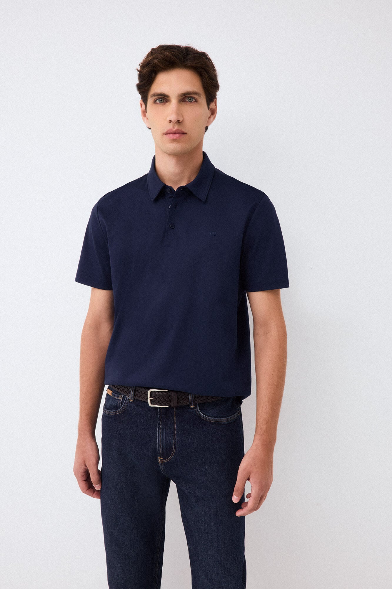 Pedro del Hierro Plain mercerized polo shirt