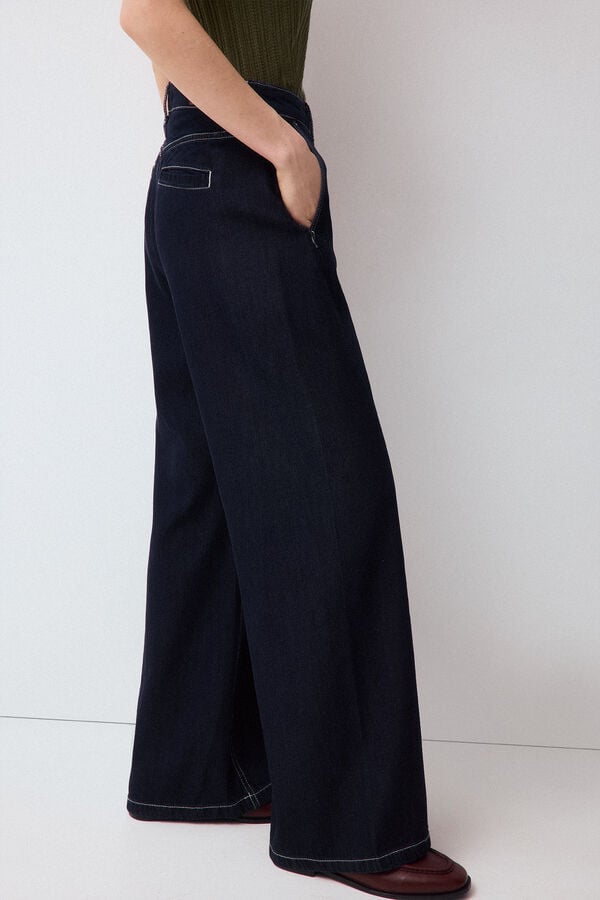 Pedro del Hierro Jeans wide leg arch Azul
