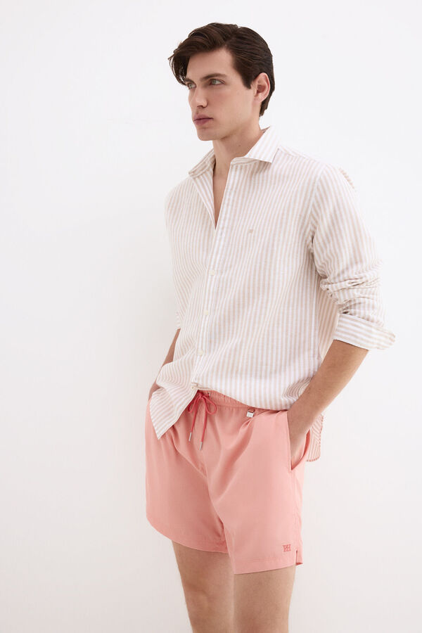 Pedro del Hierro Fato de banho liso b&aacute;sico Coral