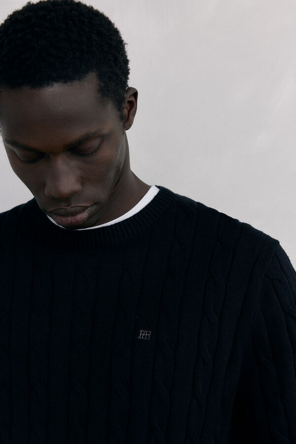 Pedro del Hierro Cotton and cashmere sweater Black