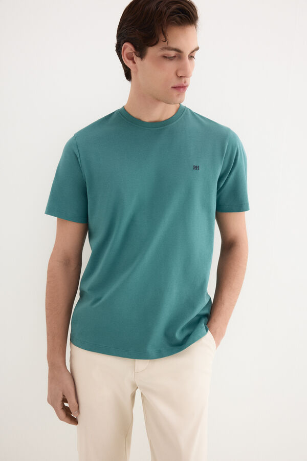 Pedro del Hierro Basic logo T-shirt Turquoise