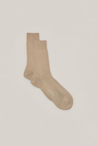 Pedro del Hierro Plain ribbed socks Beige
