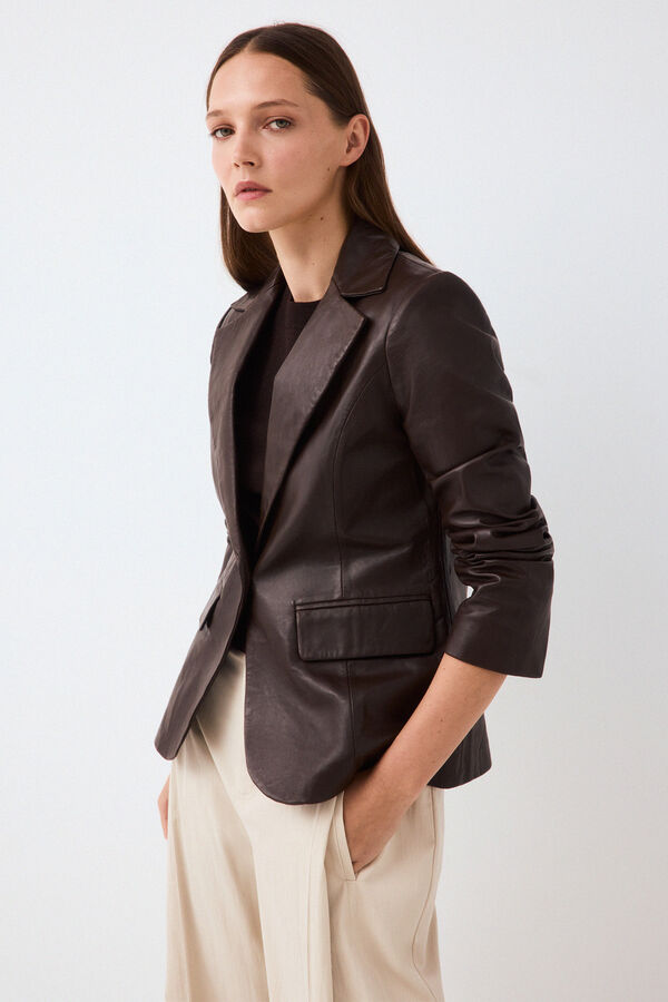 Pedro del Hierro Suede bomber jacket Brown