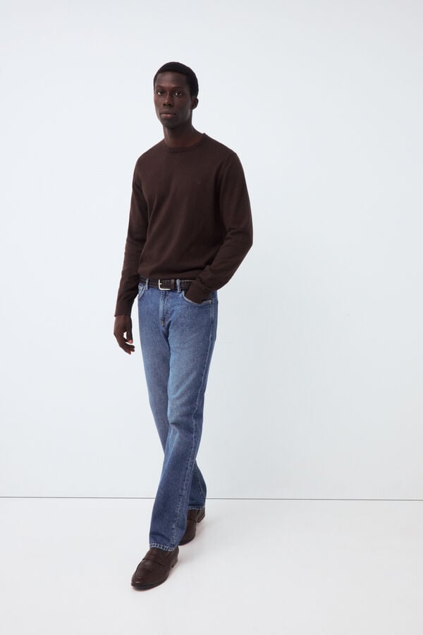 Pedro del Hierro Premium cotton silk cashmere knit jumper Brown