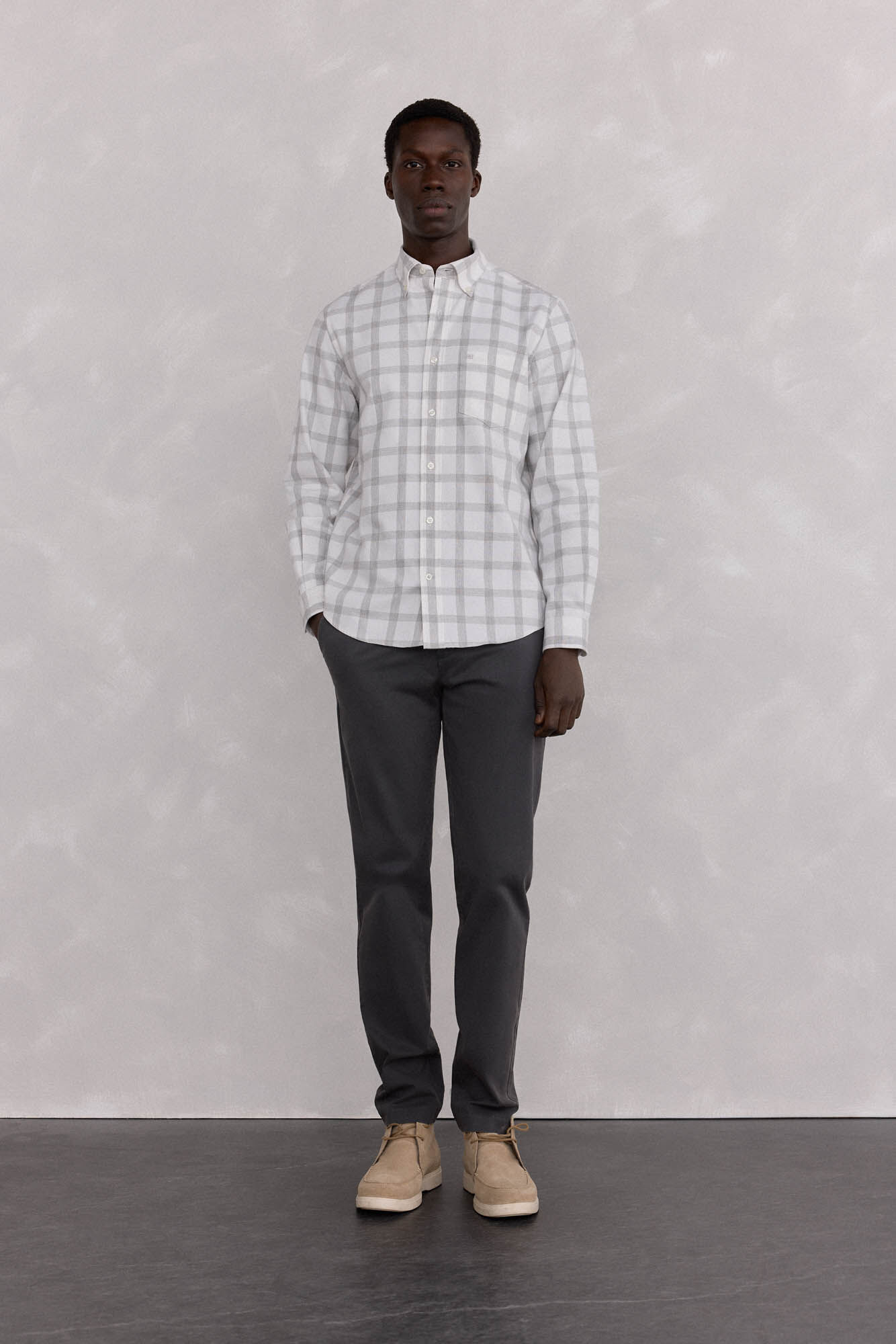Pedro del Hierro Brushed Oxford Check Shirt