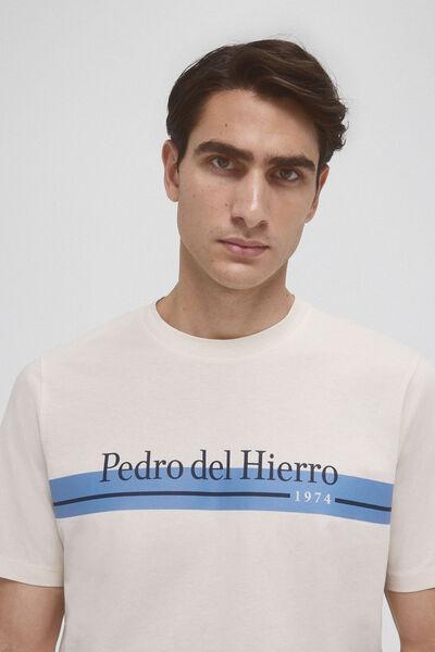 Pedro del Hierro Camiseta logo Beige