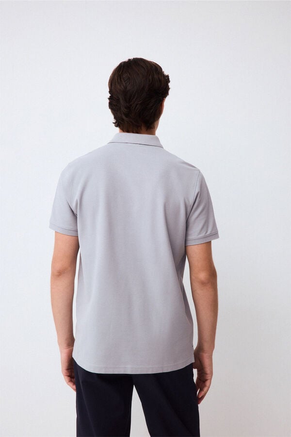 Pedro del Hierro Piqu&eacute; basic polo shirt Grey