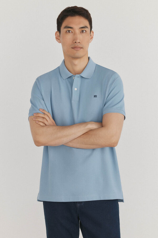 Pedro del Hierro Basic piqué polo shirt Blue