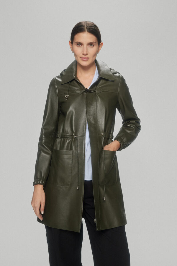 Pedro del Hierro Nappa hooded parka Green